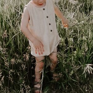 The Simple Folk Journey Romper Youth 5-6Y Terry Cloth‎ Bubble Ecru Boho Organic